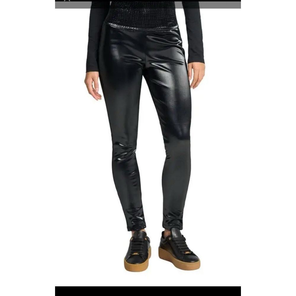 Lita By Ciara Black Liquid Legging Smocked Elastic Waist Ankle Women's Sz 8 $248